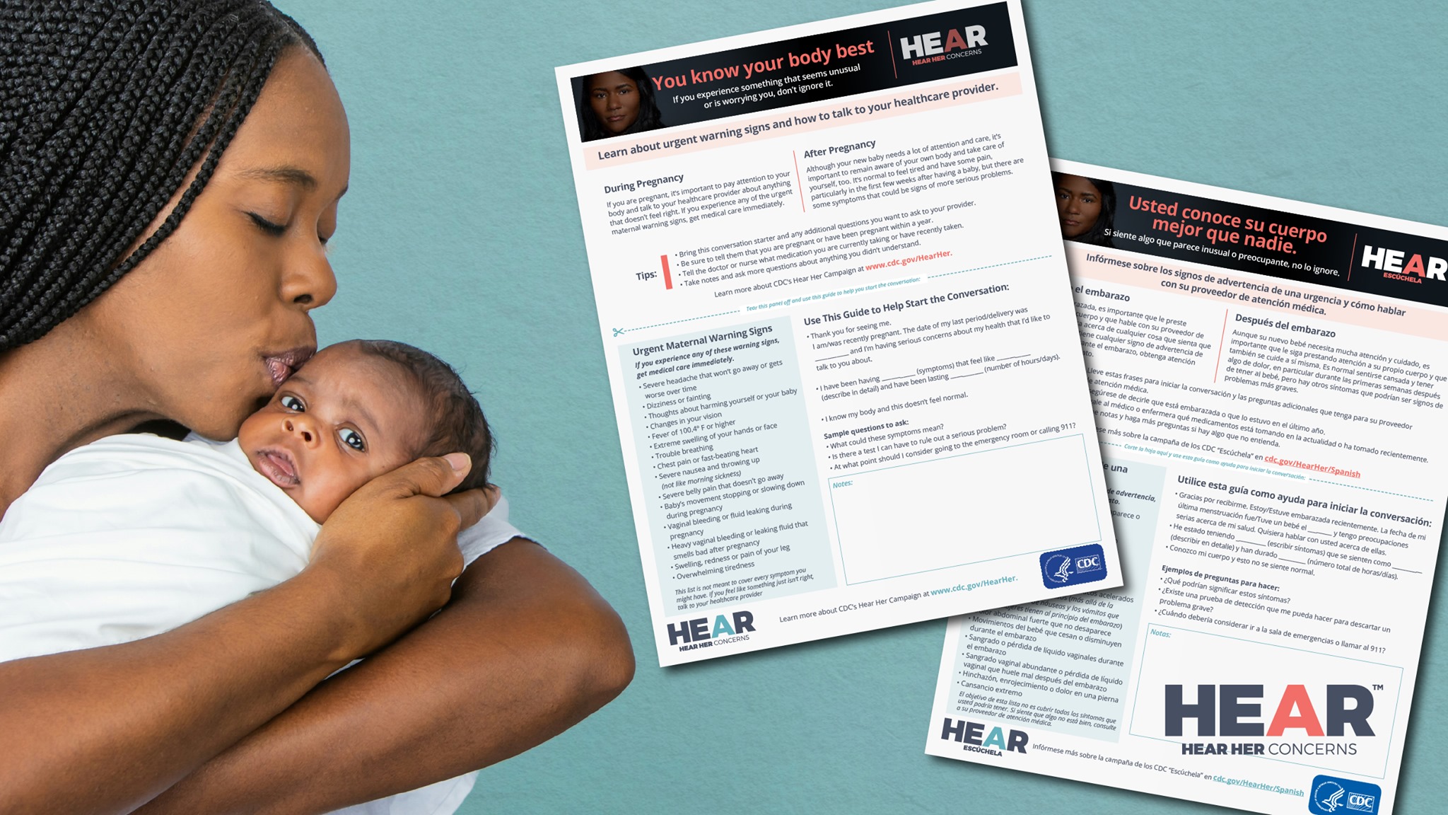 mombabyconvoguides.jpg Mother holding baby and convo guides in background.