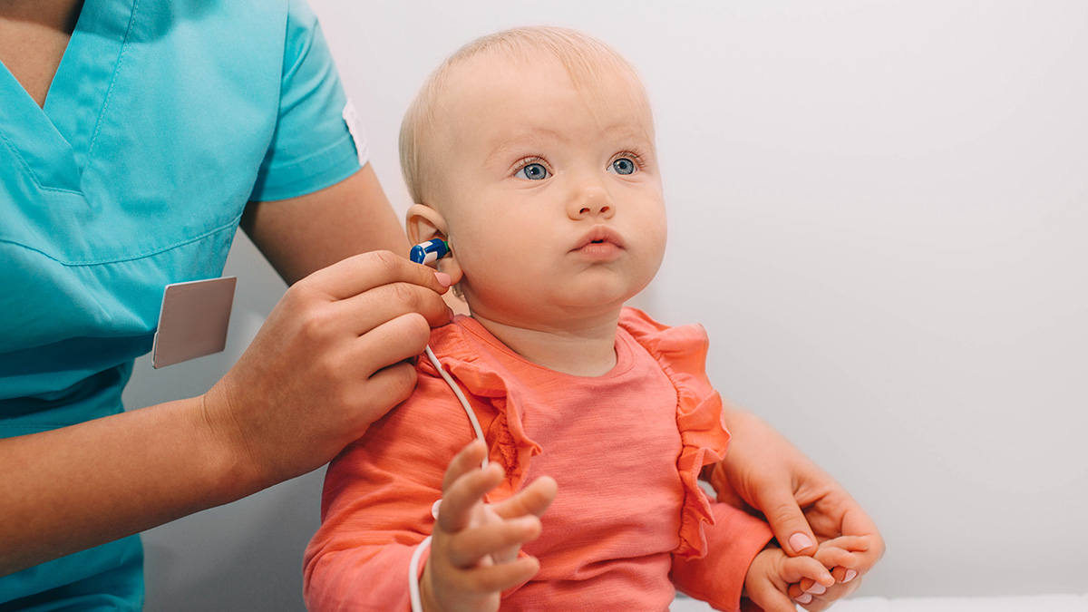 Infant getting hearing test Infant getting hearing test