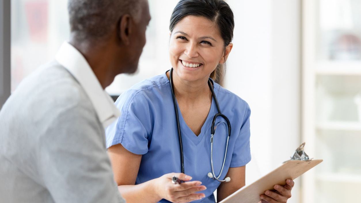 Counseling patient Healthcare provider talking to patient