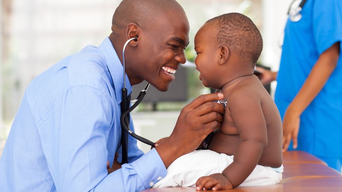 — title missing — child getting a heart checkup