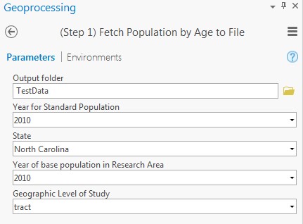 ArcGISPro_9 Parameter fields for Step 1.