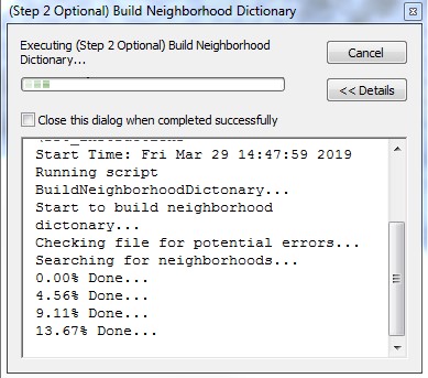 ArcMap13 The Step 2 script window open showing the script that is executing.