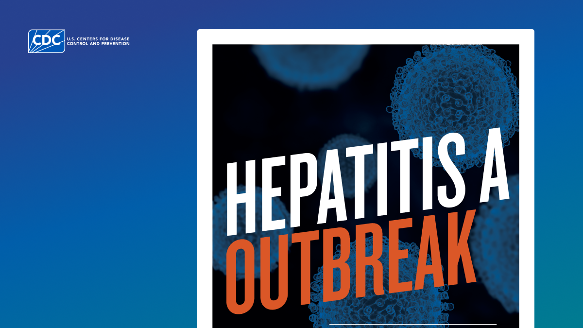 Poster in English showing details around what to do during a hepatitis A outbreak for persons who are unhomed