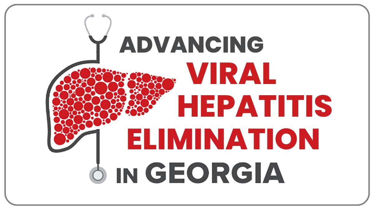 What CDC is Doing Georgia Thumbnail Display screen highlighting advancing viral hepatitis elimination in Georgia with an illustration of a liver