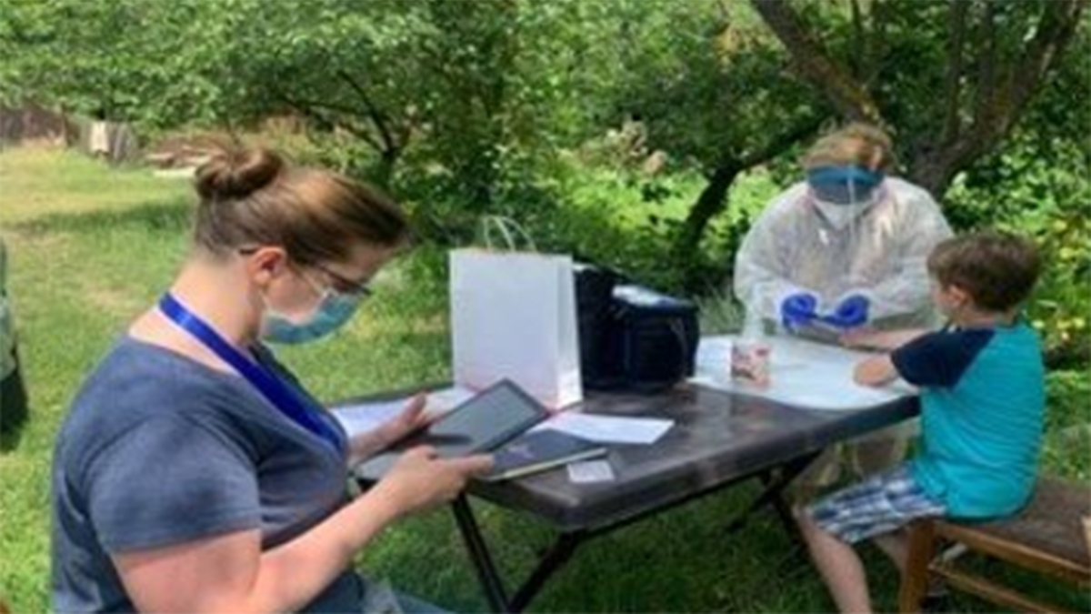 Georgia Serosurvey 2021 CDC workers conducting field work outdoors in Georgia.