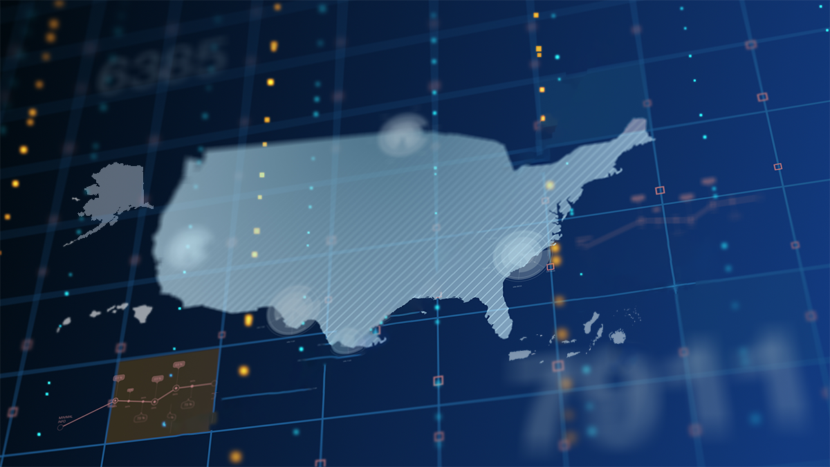 Thumbnail Map showing the outline of the United States.
