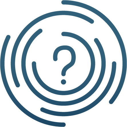 VR training image A question mark inside of multiple concentric circles