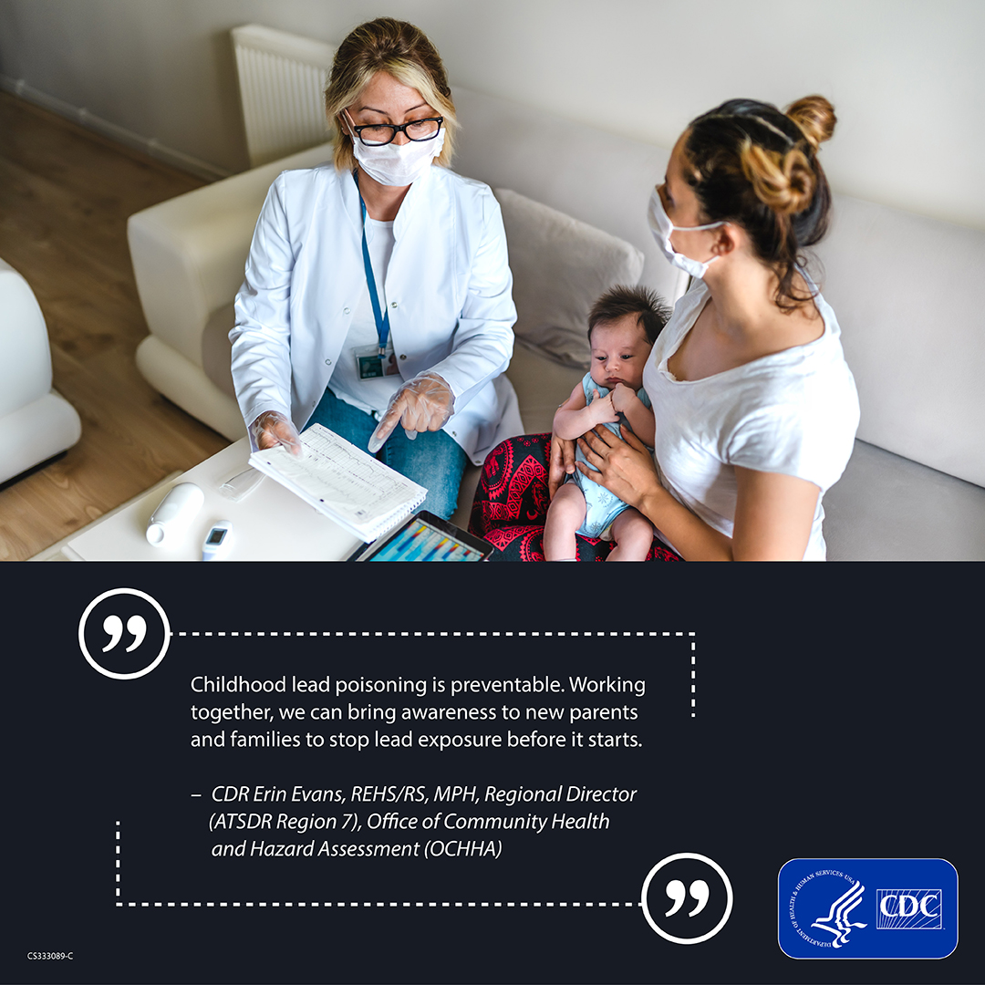 Female pediatrician A female pediatrician talking to a mother and her child with a quote below.