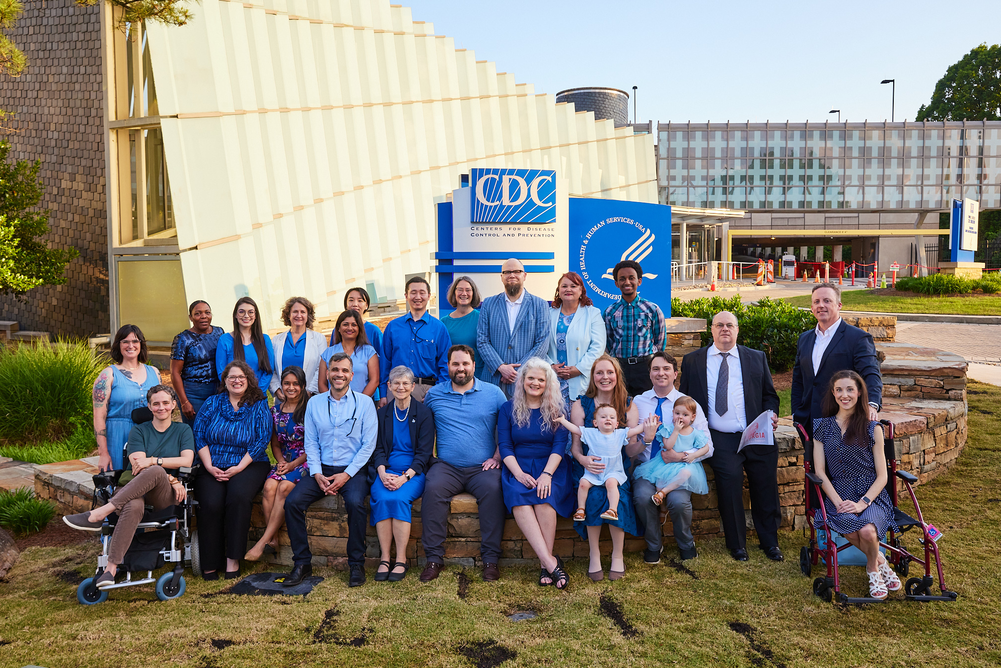 2024 ME/CFS Awareness Day A group of people including CDC staff and ME/CFS advocates wear blue for 2024 ME/CFS Awareness Day