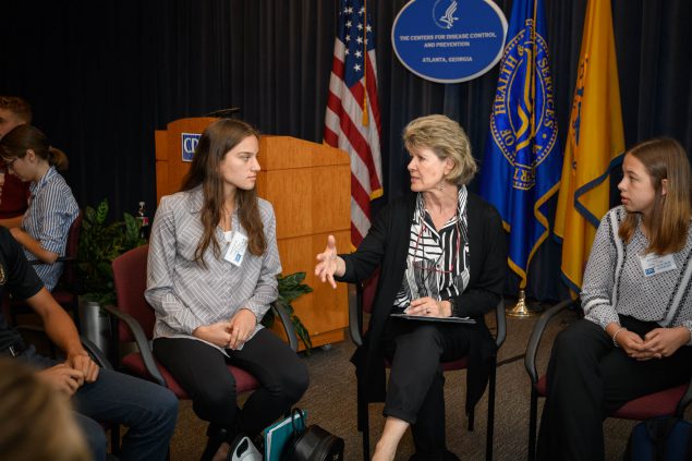 adult-speaking-student Adult speaking to a student