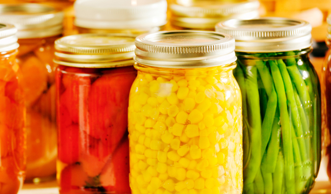 Jars of canned food