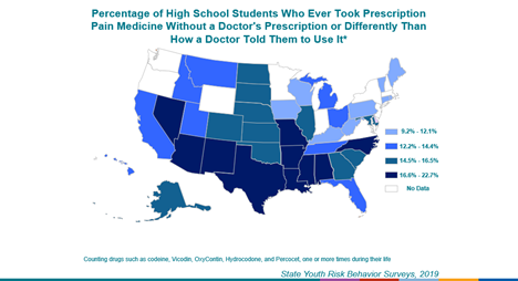 Percentage of High School Students Who Ever Took Prescription Pain Medicine Without a Doctor’s Prescription or Differently Than How a Doctor Told Them to Use It*