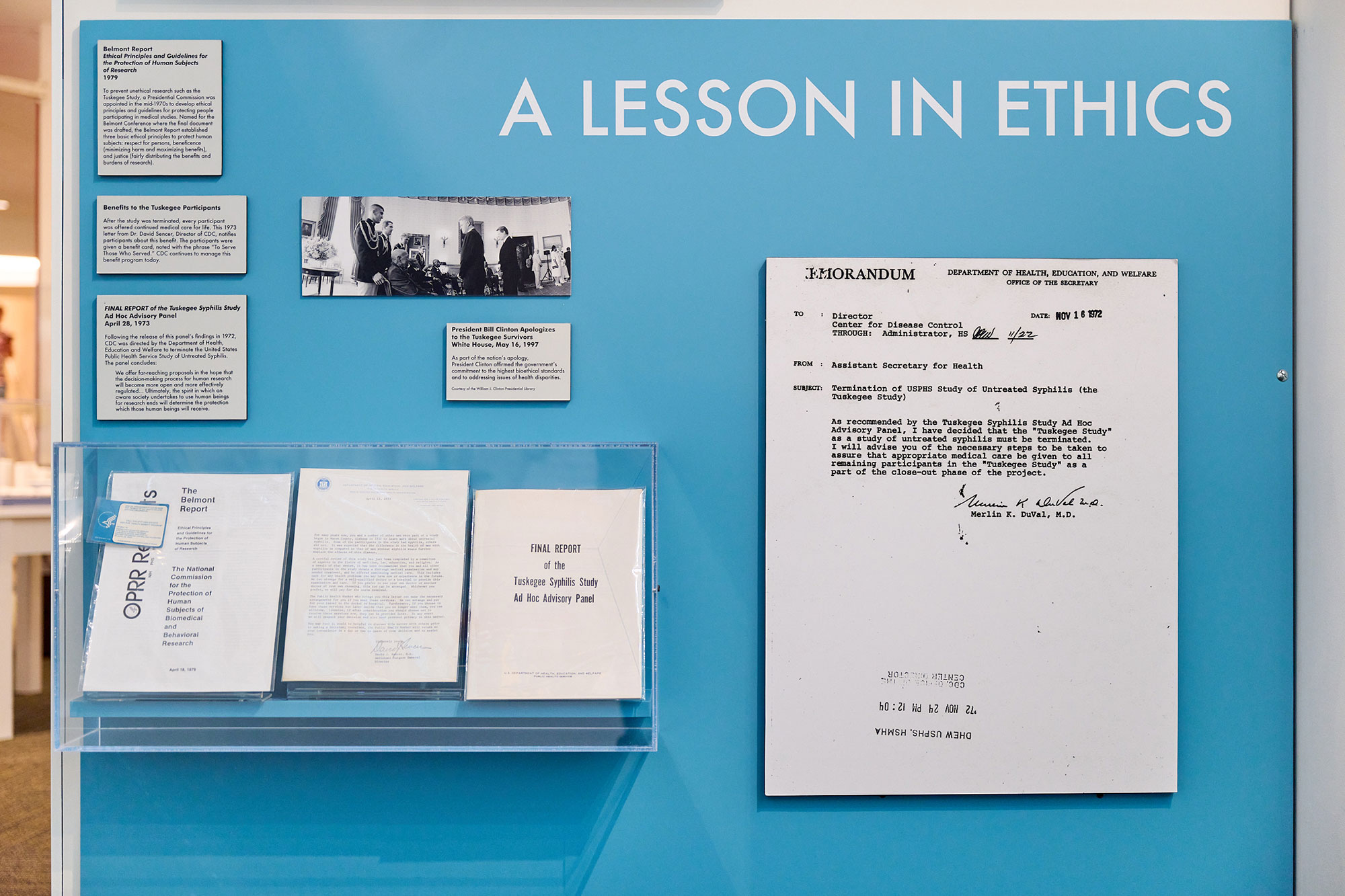 story-of-cdc-tuskegee-lesson-ethics Story of Tuskegee exhibit at CDC Museum