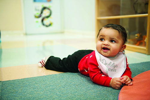 6-month old laying down
