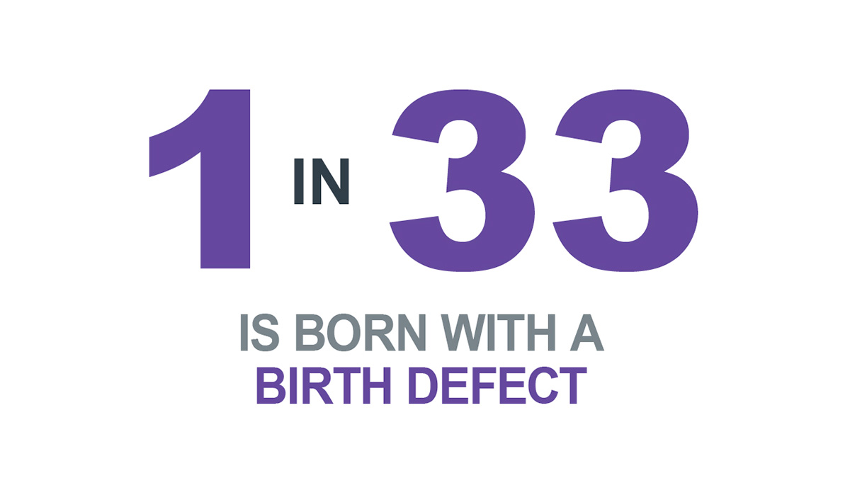 1 in 33 born birth defect