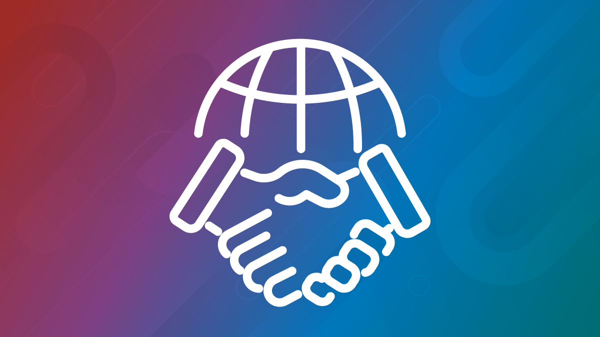 NCHHSTP Partners and Programs Illustration of hands shaking over a globe