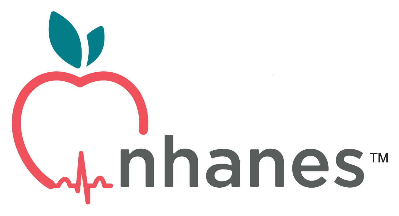 NHANES-Trademark The National Health and Nutrition Examination Survey logo shows the outline of an apple. The apple's base is an EKG line.