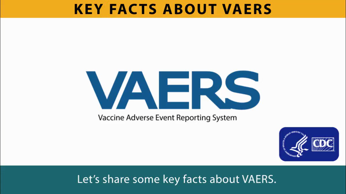 VAERS Text reading "Key Facts About VAERS" with VAERS logo beside CDC logo