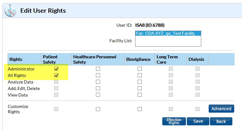 userrights.jpg Screenshot of adding administrator rights for a user
