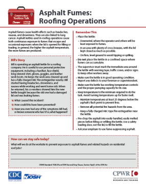 Asphalt Fumes: Roofing Operations (2022-138) Cover image Asphalt Fumes: Roofing Operations (2022-138)) Cover image