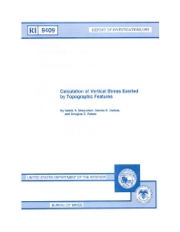 Image of publication Calculation of Vertical Stress Exerted by Topographic Features