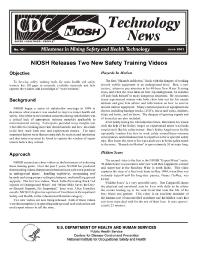 Image of publication Technology News 491 - NIOSH Releases Two New Safety Training Videos