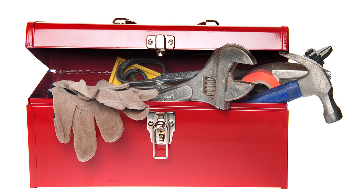 Emergency Responder Toolkit page Red Toolbox with variety of tools