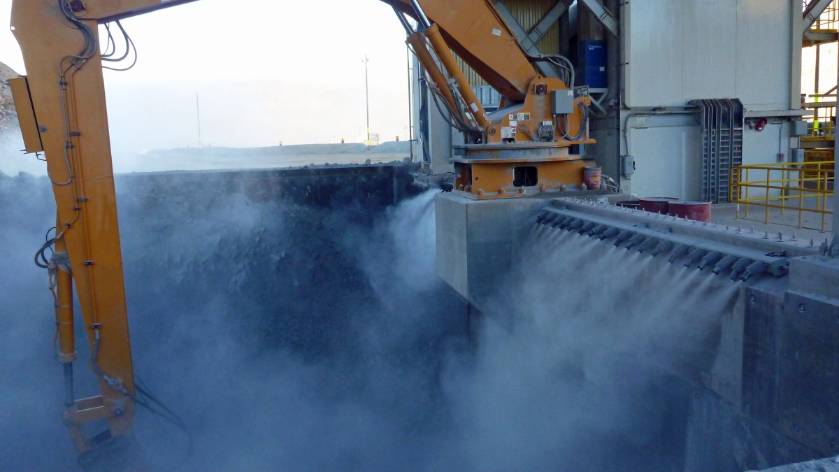 Water spray for dust control Water sprays for dust control