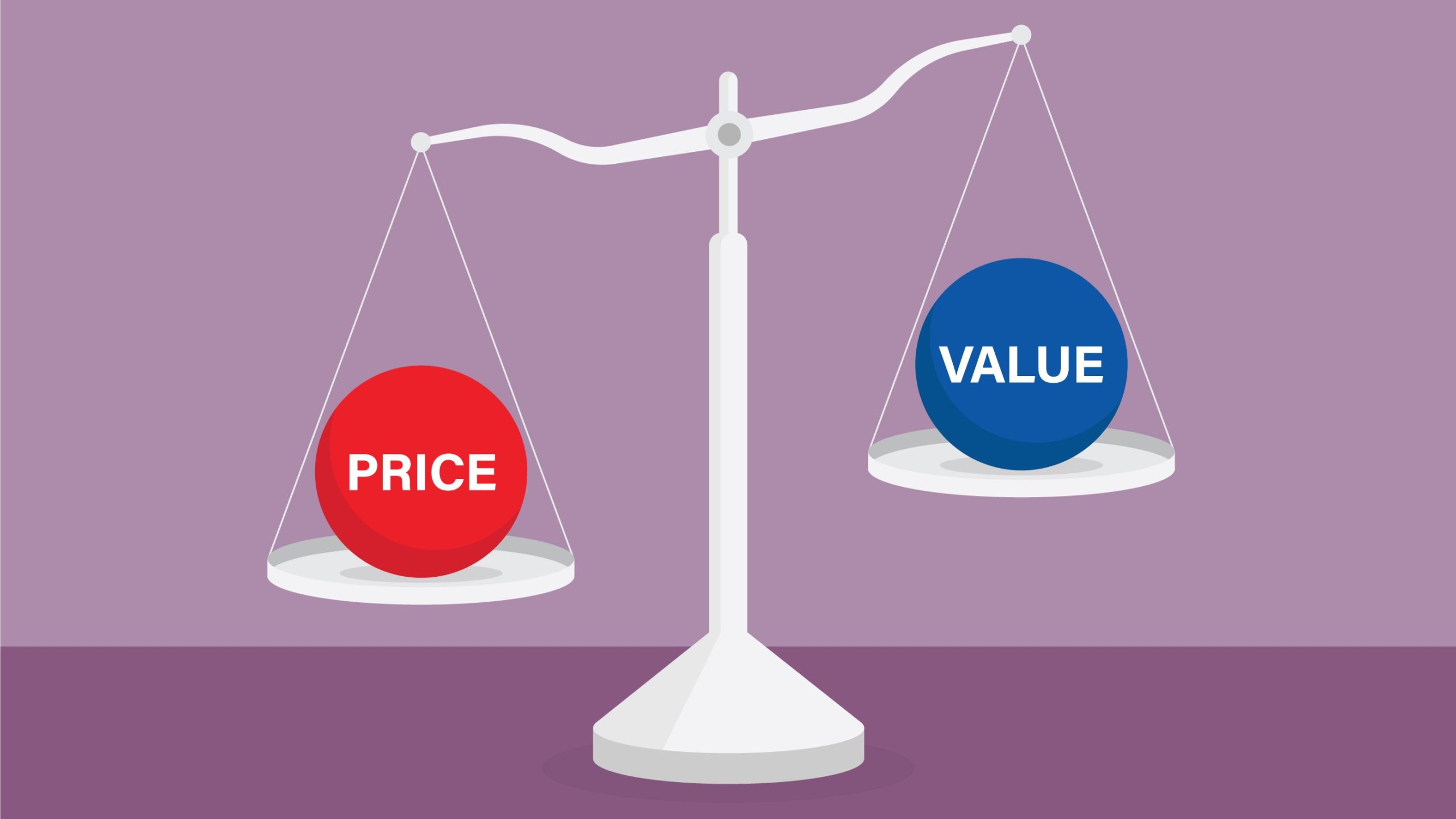 Scale A scale weighs price versus value.