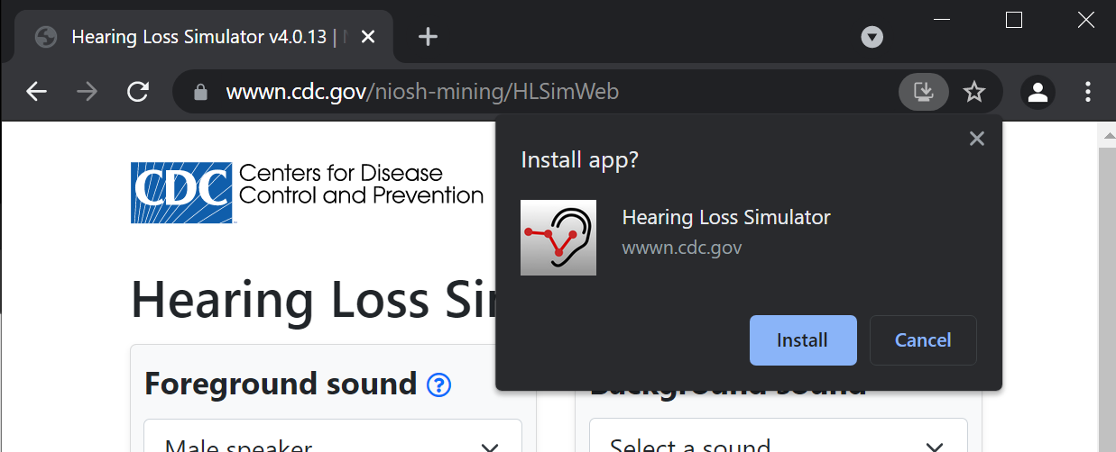 PWA instructions for Chrome Screenshots showing PWA installation steps on Google Chrome browser