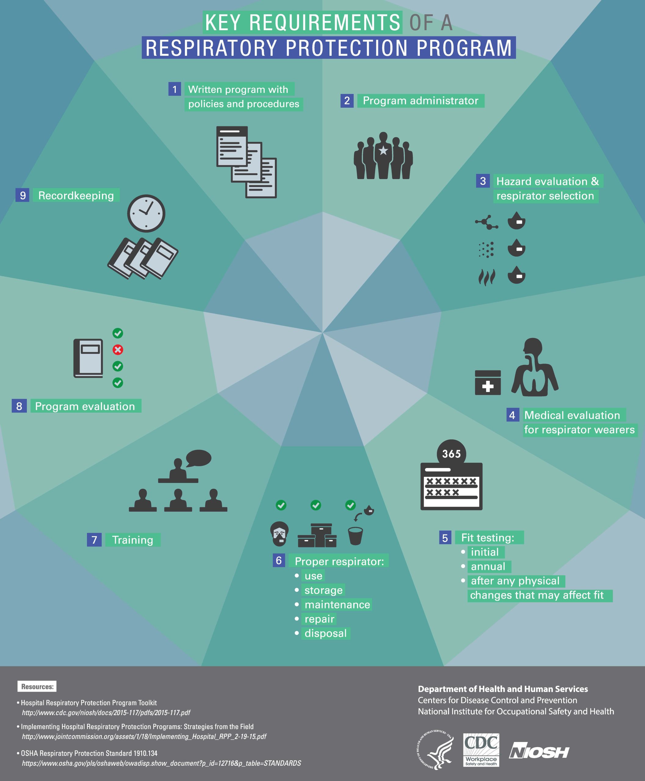 Infographic identifying the nine key requirements of an RPP in a pie shape with a graphic for each requirement