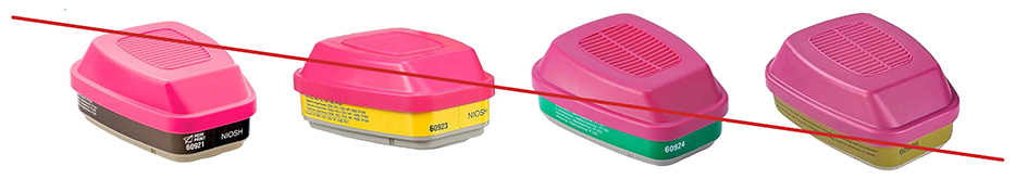 Four counterfeit cartridges