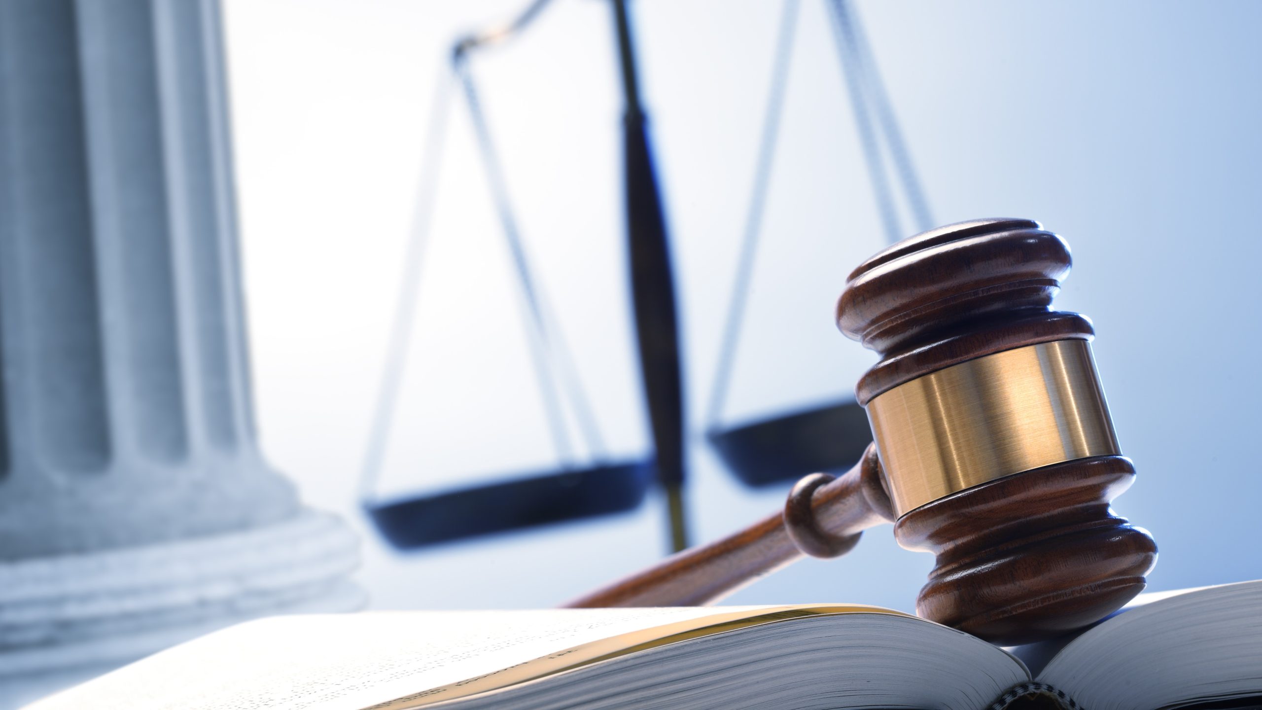 Gavel and scales A gavel and scales.