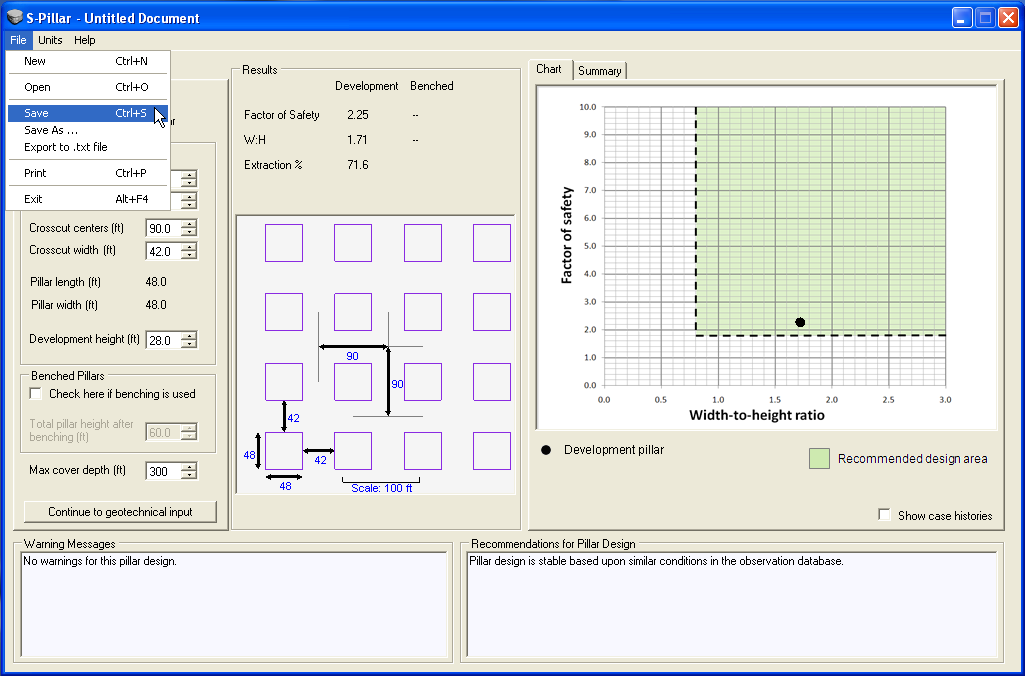 S-Pillar software screenshot S-Pillar software screenshot showing design process in progress.