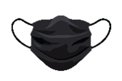 Graphic of a barrier face covering