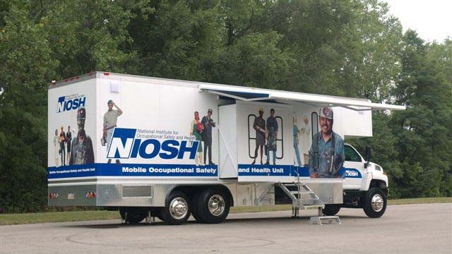 — title missing — The NIOSH mobile screening unit.