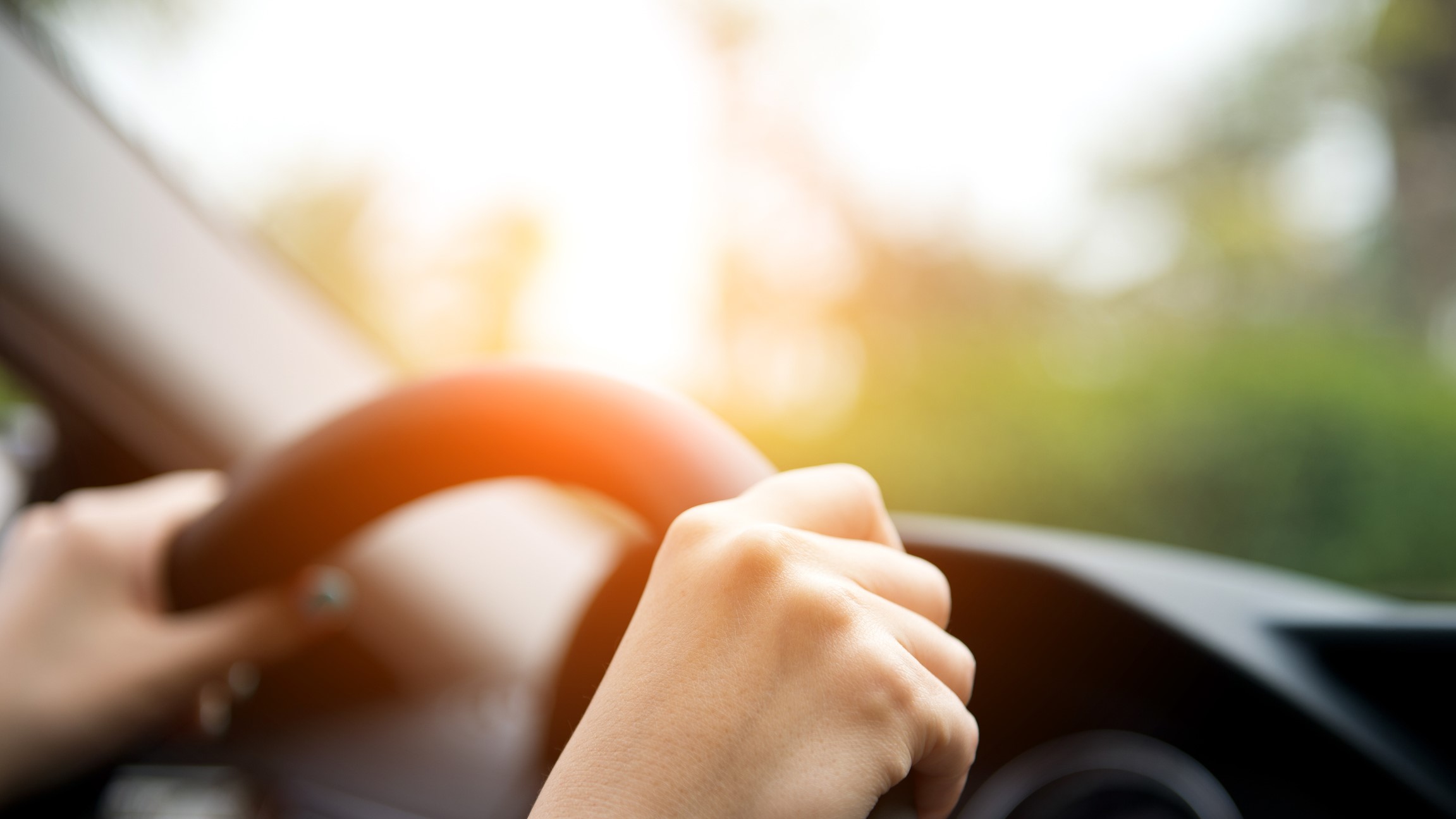 — title missing — Driver hands on steering wheel
