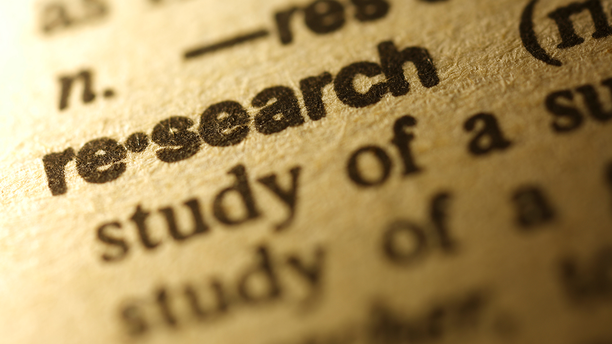 Research in dictionary Closeup of entry for the word research in dictionary