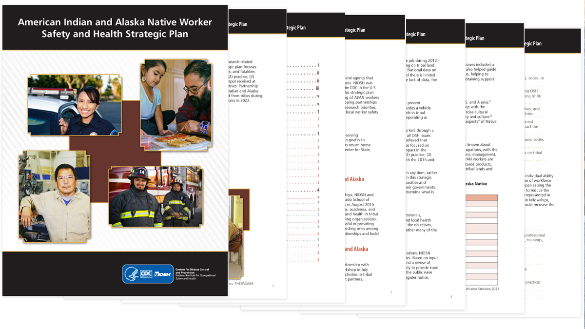 — title missing — The American Indian and Alaska Native Worker Safety and Health Strategic Plan. Photo by NIOSH