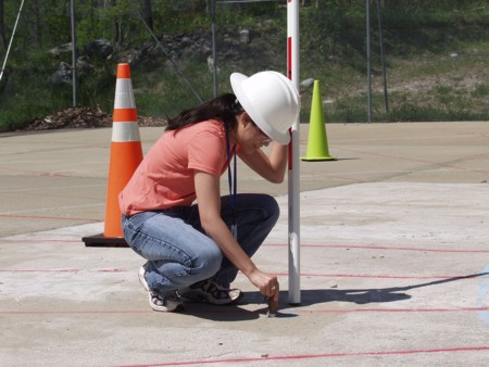 lakelynn2.jpg Observer marking points on polar grid.