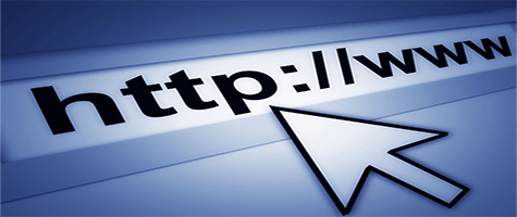 Arrow pointing at a web address in the search bar of a web browser
