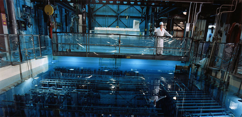 The receiving basin for the offsite fuels (DOE Image Archive)