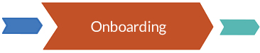 p2-onboarding Three arrow symbols that say onboarding.