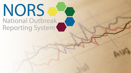About the National Outbreak Reporting System (NORS) Brand mark of the National Outbreak Reporting System with a line graph in the background.