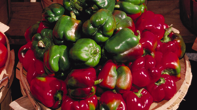 Basket of fruit and vegetables Decorative: Basket of vegetables