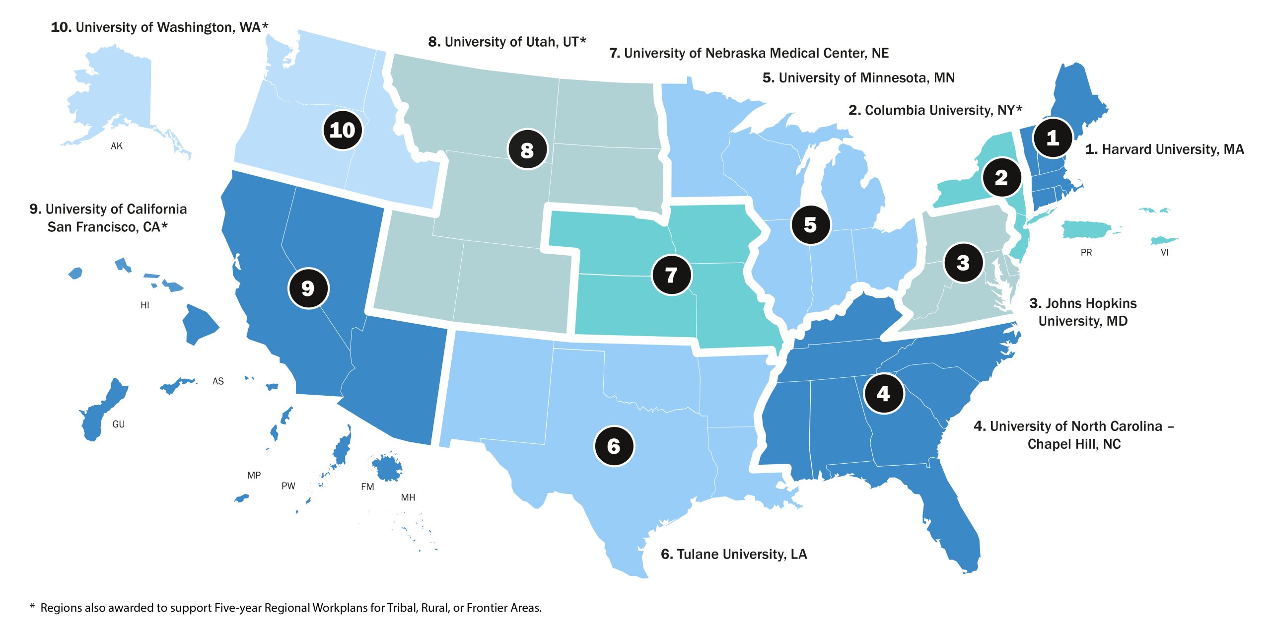 Regional Centers Public Health Preparedness and Response Funding U.S. Map Regional Centers Public Health Preparedness and Response Funding U.S. Map