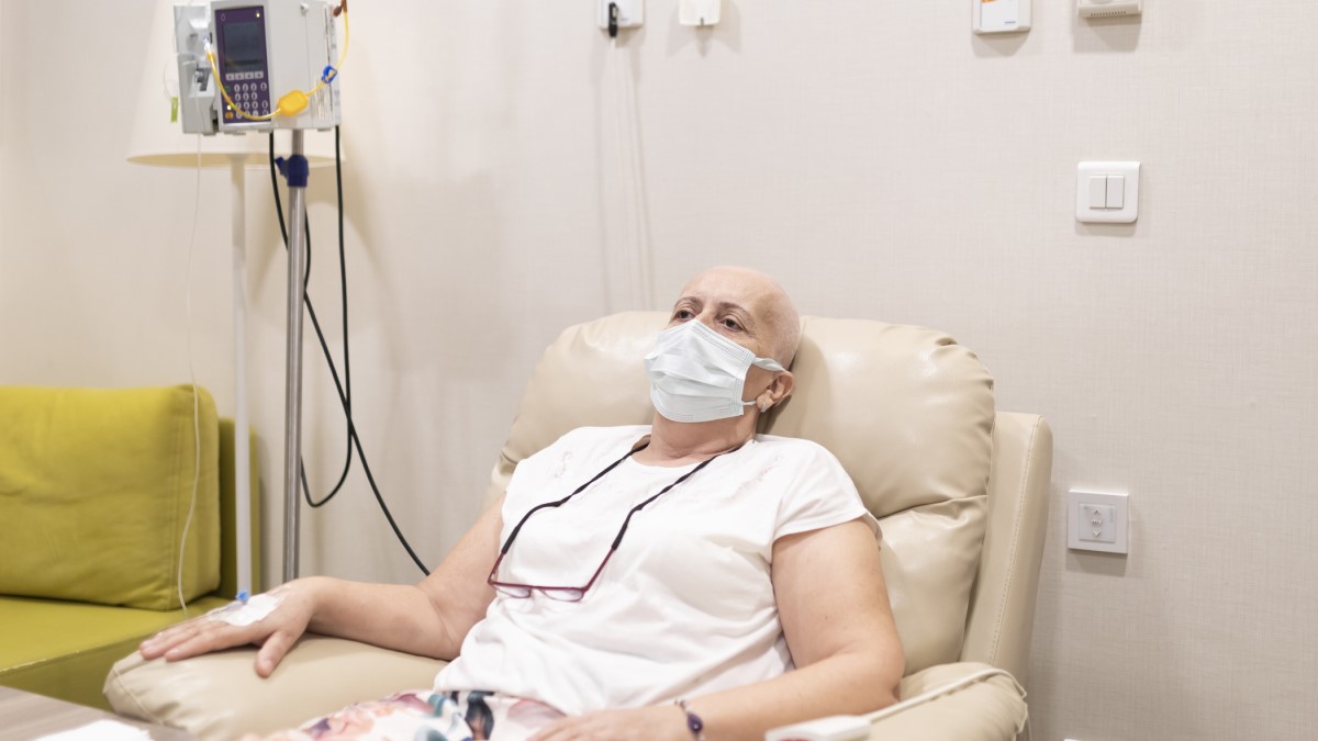 Woman Chemo a woman receiving chemotherapy