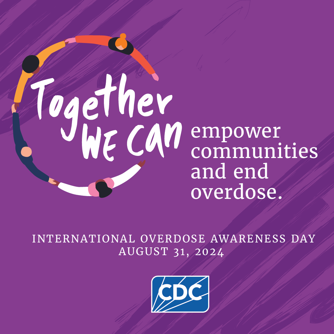 IOAD 2024 IG Graphic People holding hands with text "Together we can empower communities and end overdose. International Overdose Awareness Day."