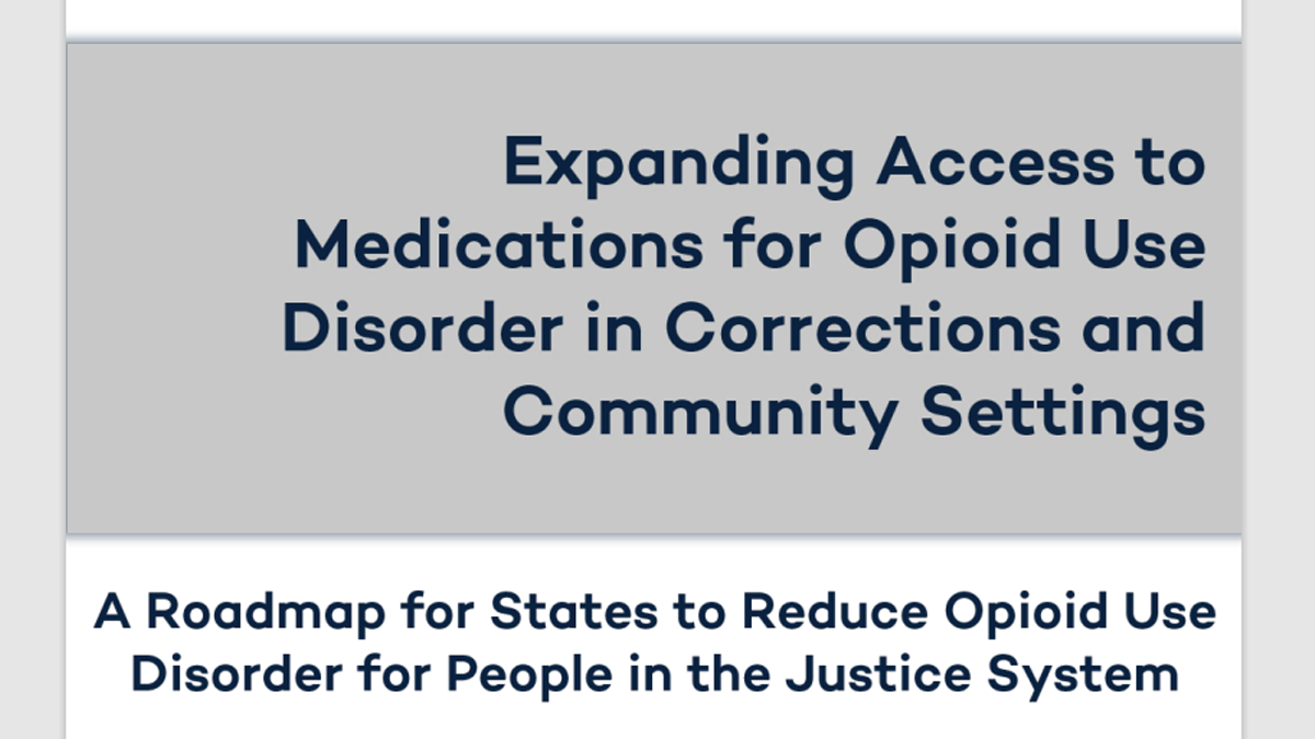 NGA Roadmap on MOUD image Image of Expanding Access to MOUD in Corrections and Community Settings