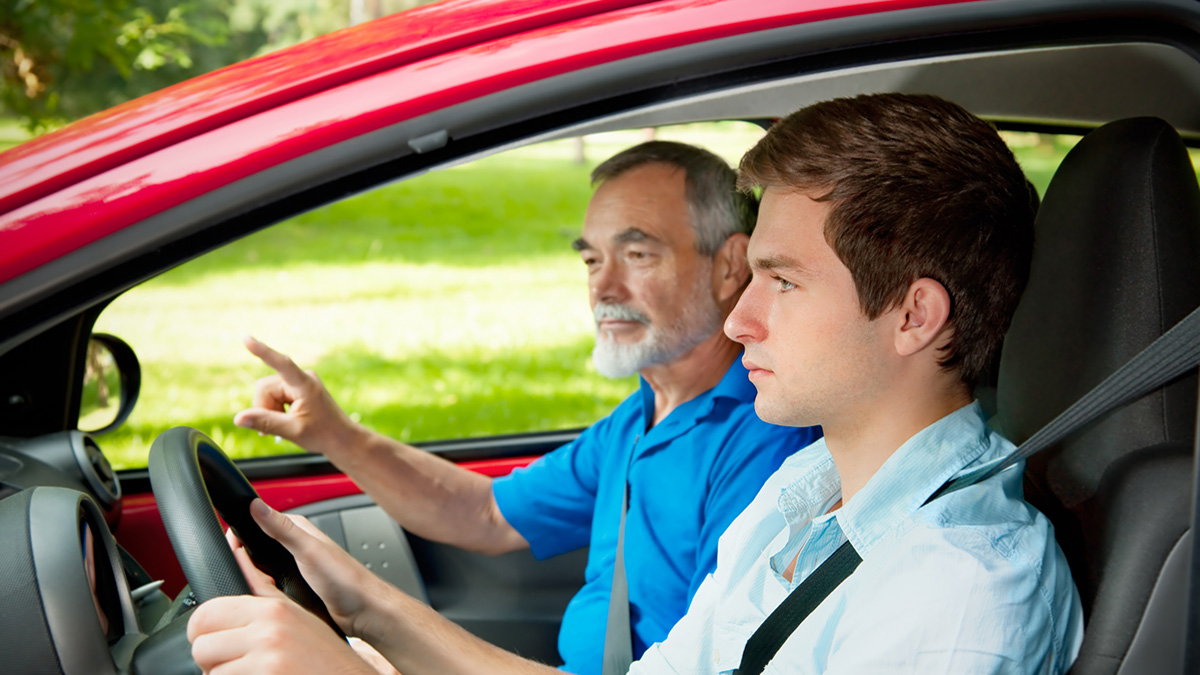 Student driver Teenager learning to drive